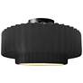 Radiance 16.5"W Carbon Frame Matte Black Large Tier Pleated Semi.Flush