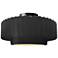 Radiance 16.5"W Carbon Frame Matte Black Large Tier Pleated Semi.Flush