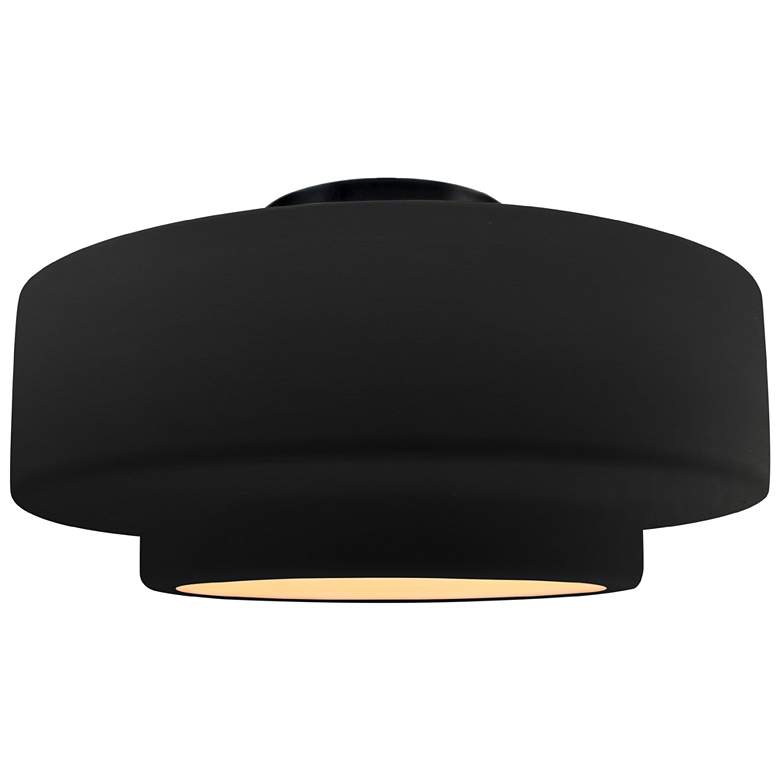 Image 1 Radiance 16.5"W Carbon Frame Matte Black Metal Large Tier LED Semi.Flu