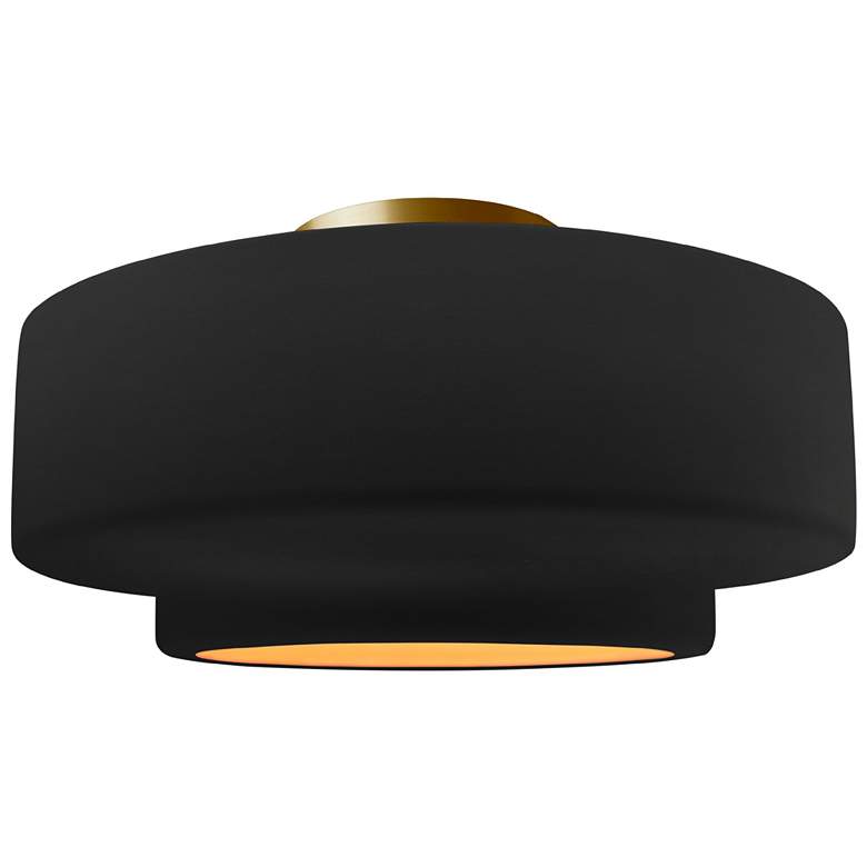Image 1 Radiance 16.5"W Carbon/Gold Frame Brushed Brass Metal Large Tier Semi.