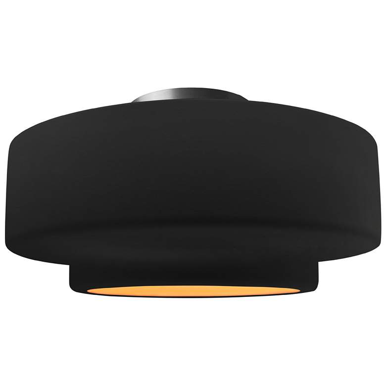 Image 1 Radiance 16.5"W Carbon/Gold Frame Brushed Nickel Large Tier Semi.Flush