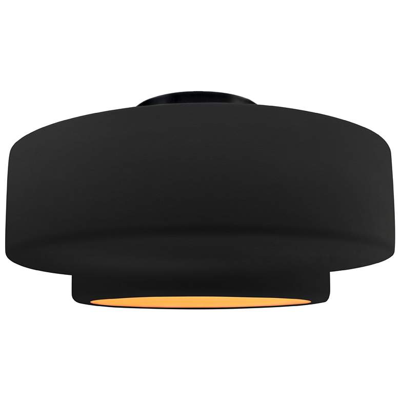 Image 1 Radiance 16.5"W Carbon/Gold Frame Matte Black Large Tier LED Semi.Flus
