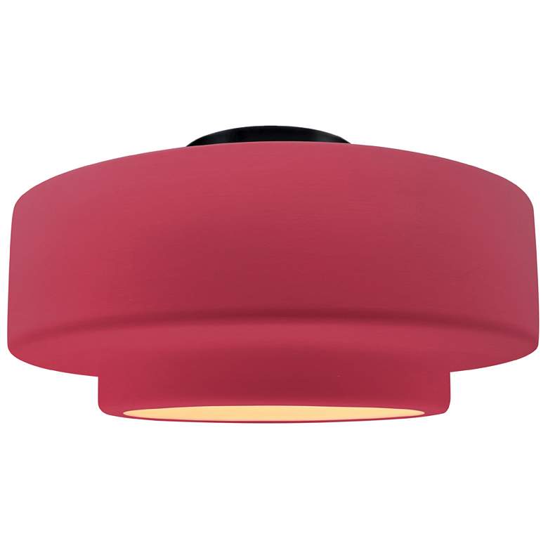 Image 1 Radiance 16.5"W Cerise Frame Matte Black Metal Large Tier Semi.Flush