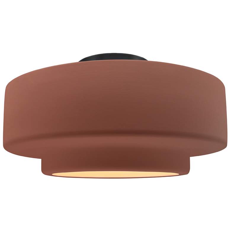 Image 1 Radiance 16.5"W Clay Frame Matte Black Metal Large Tier LED Semi.Flush