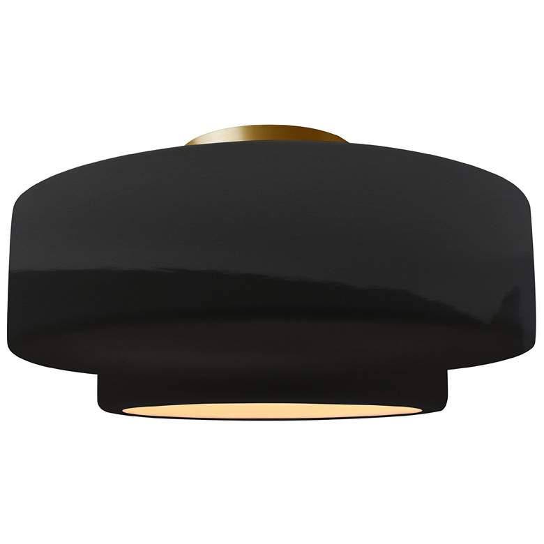 Image 1 Radiance 16.5"W Gloss Black/White Frame Brushed Brass Large Tier Semi.