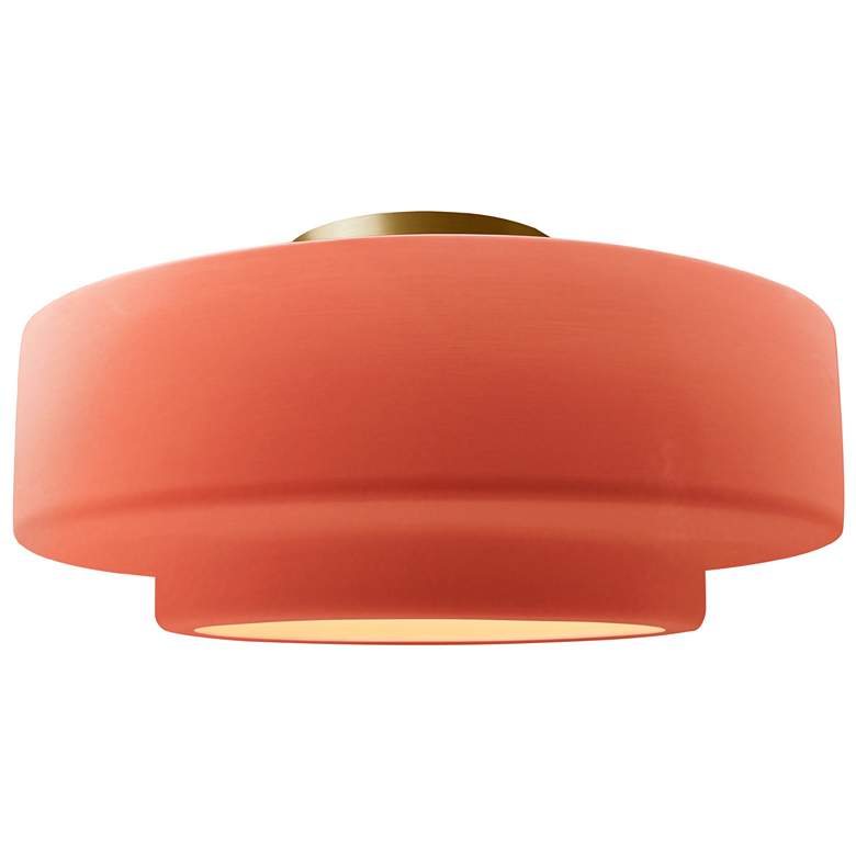 Image 1 Radiance 16.5"W Gloss Blush Frame Brushed Brass Large Tier LED Semi.Fl