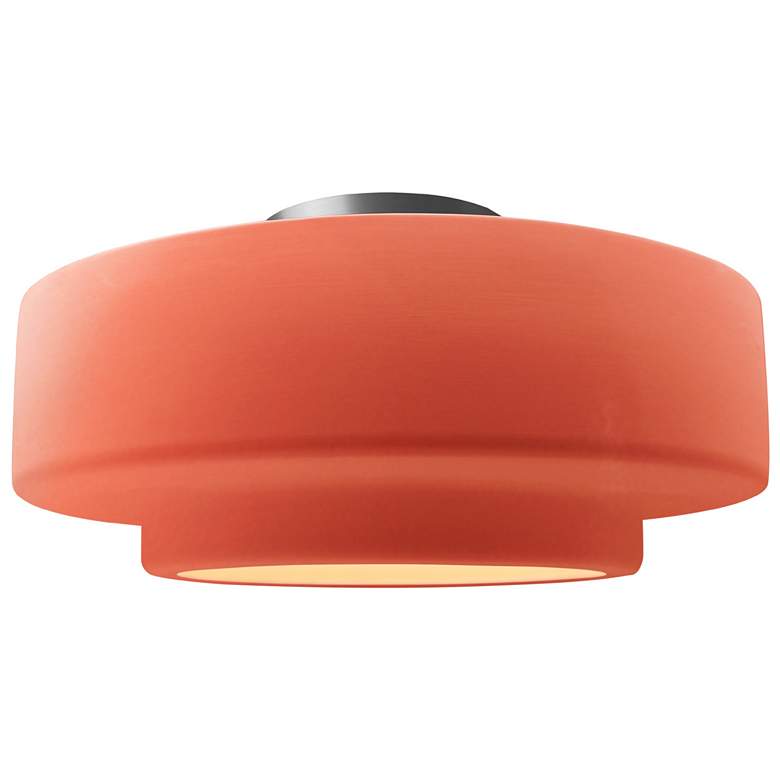 Image 1 Radiance 16.5"W Gloss Blush Frame Brushed Nickel Large Tier Semi.Flush