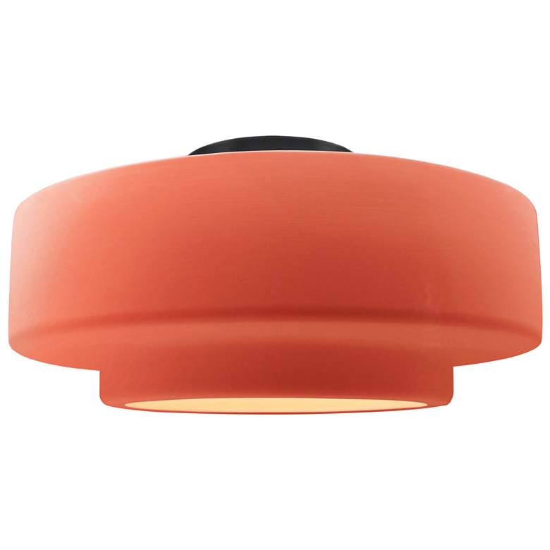 Image 1 Radiance 16.5"W Gloss Blush Frame Matte Black Metal Large Tier Semi.Fl