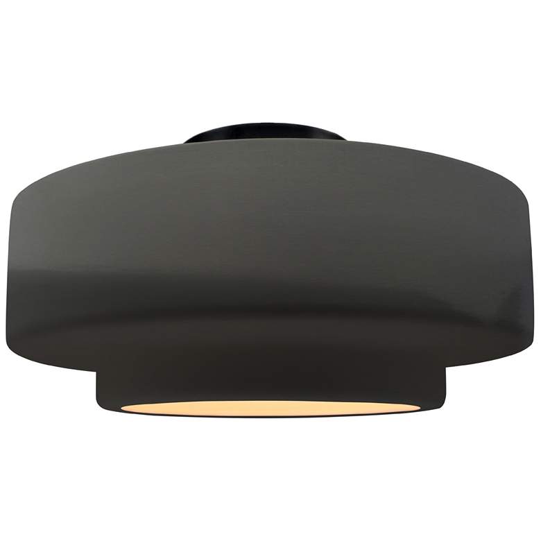 Image 1 Radiance 16.5"W Gloss Grey Frame Matte Black Metal Large Tier Semi.Flu