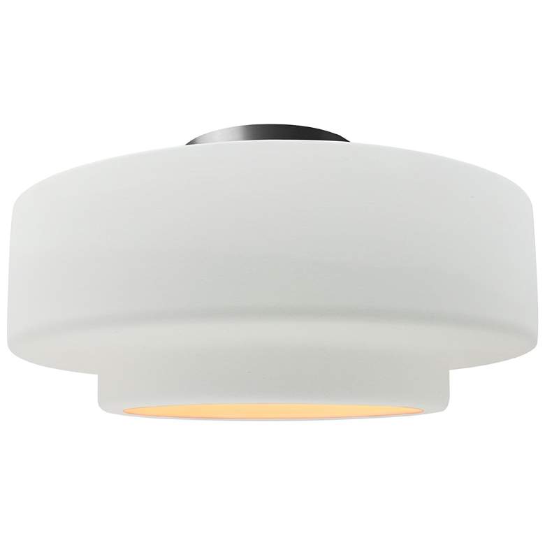Image 1 Radiance 16.5"W Gloss White Frame Brushed Nickel Large Tier Semi.Flush
