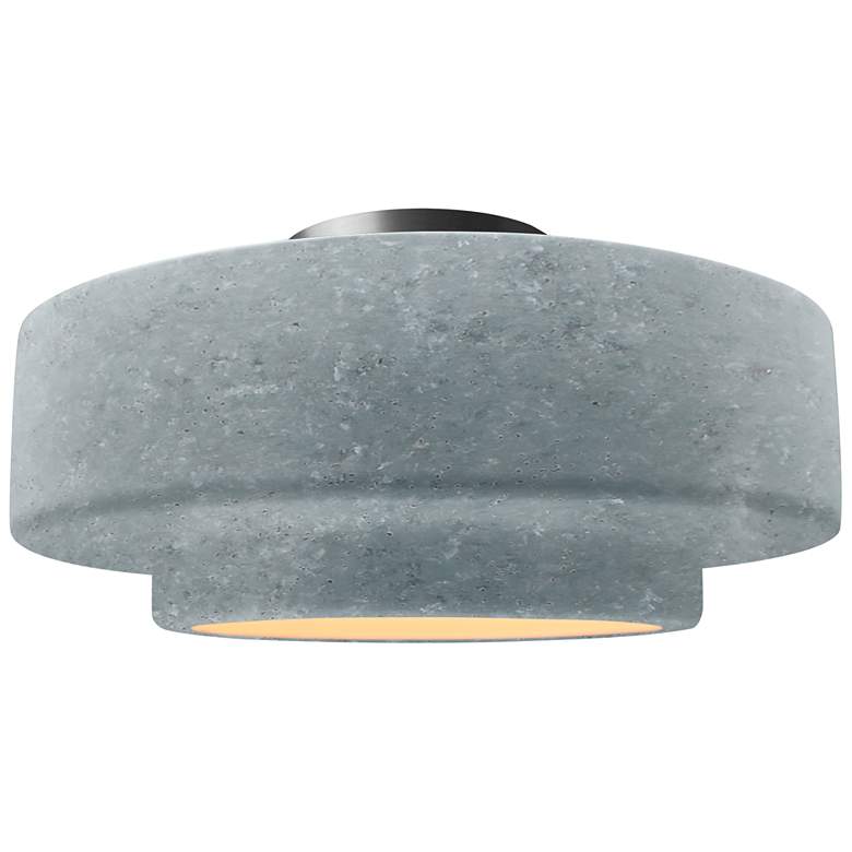 Image 1 Radiance 16.5"W Large Tier Brushed Nickel LED Semi.Flush w/ Concrete S