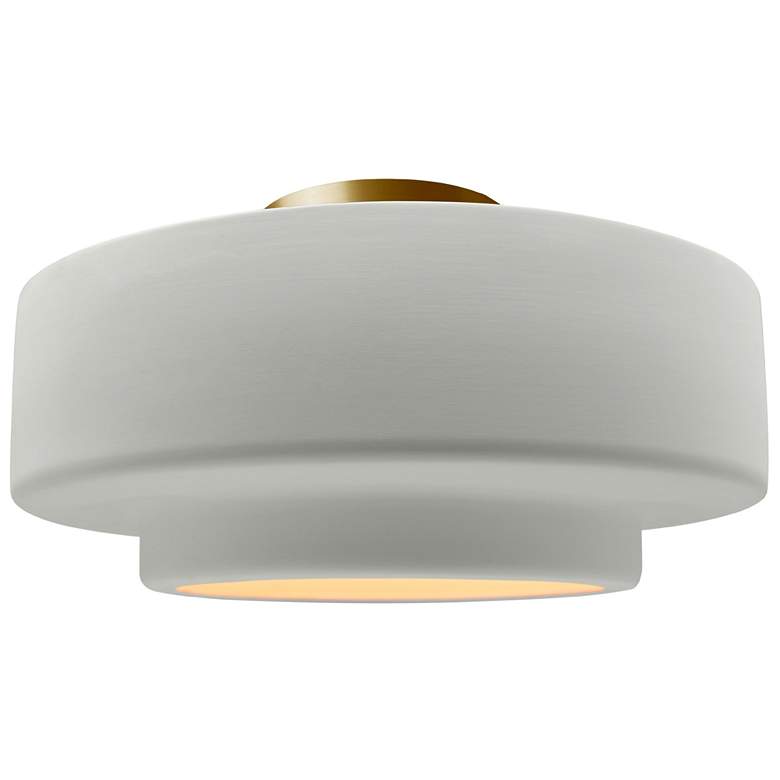 Image 1 Radiance 16.5"W Matte White Frame Brushed Brass Metal Large Tier Semi.