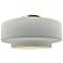 Radiance 16.5"W Matte White Frame Brushed Brass Metal Large Tier Semi.