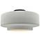 Radiance 16.5"W Matte White Frame Matte Black Large Tier LED Semi.Flus