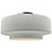 Radiance 16.5"W Matte White/Gold Frame Nickel Large Tier LED Semi.Flus