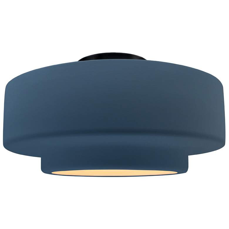 Image 1 Radiance 16.5"W Midnight/White Frame Matte Black Large Tier Semi.Flush