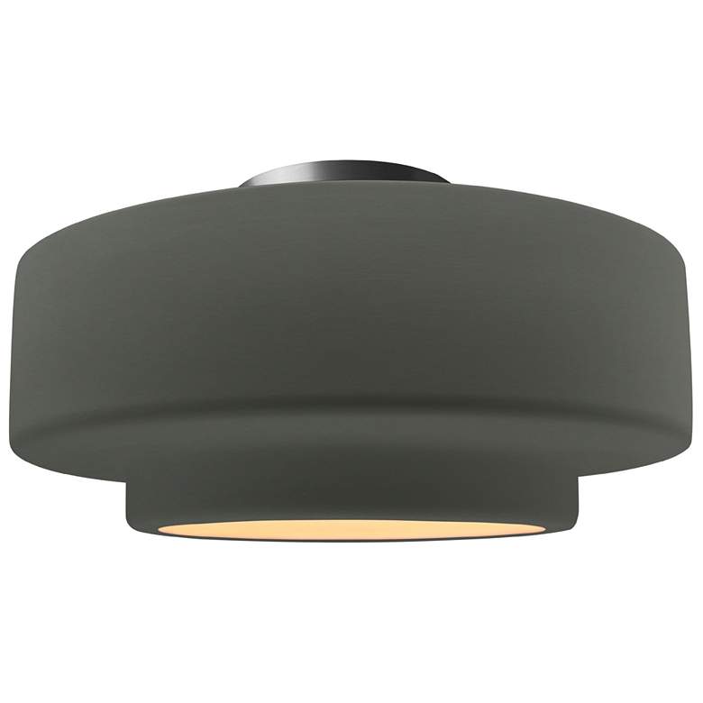 Image 1 Radiance 16.5"W Pewter Green Frame Brushed Nickel Large Tier LED Semi.