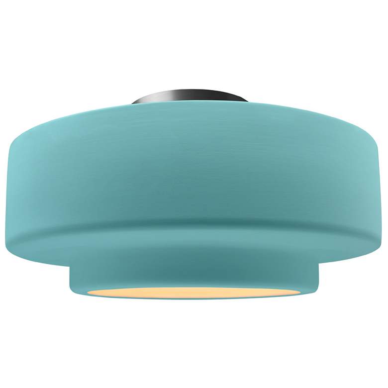 Image 1 Radiance 16.5"W Reflecting Pool Frame Nickel Large Tier LED Semi.Flush