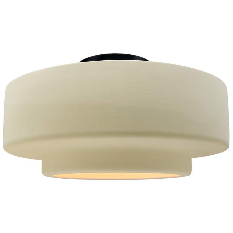 Image 1 Radiance 16.5"W Vanilla Gloss Frame Matte Black Large Tier LED Semi.Fl