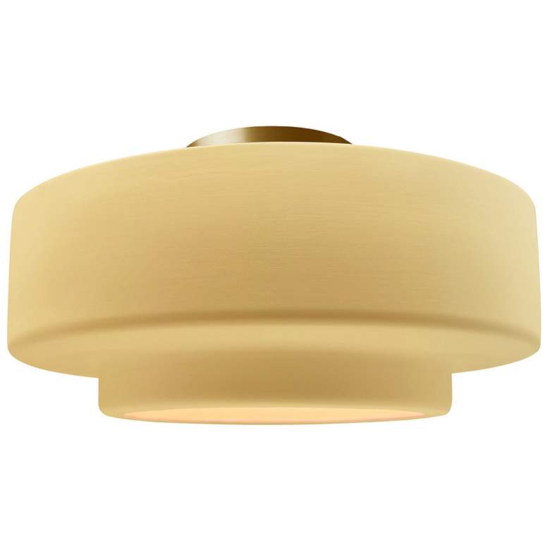 Image 1 Radiance 16.5"W Yellow Frame Brushed Brass Metal Large Tier LED Semi.F