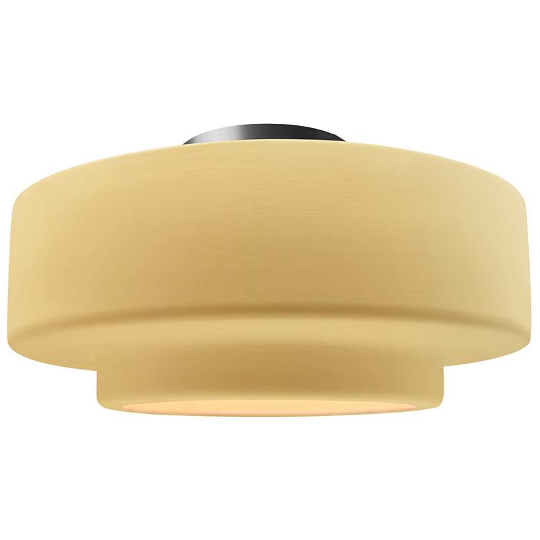 Image 1 Radiance 16.5"W Yellow Frame Brushed Nickel Metal Large Tier Semi.Flus