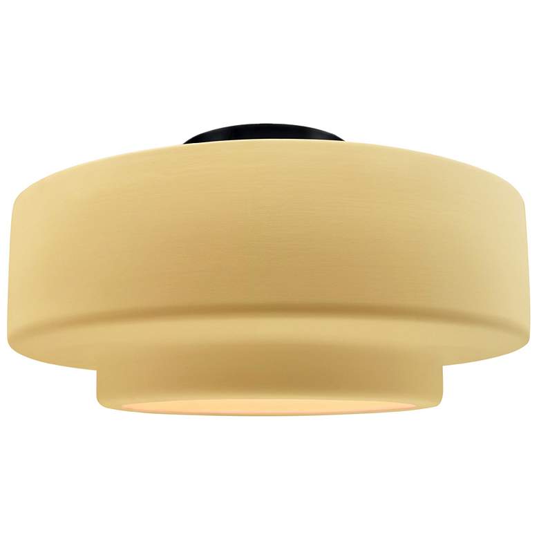 Image 1 Radiance 16.5"W Yellow Frame Matte Black Metal Large Tier LED Semi.Flu