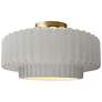 Radiance 16 1/2" Wide Brass and Bisque Pleated Ceiling Light