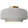 Radiance 16 1/2" Wide Brass and Bisque Pleated Ceiling Light