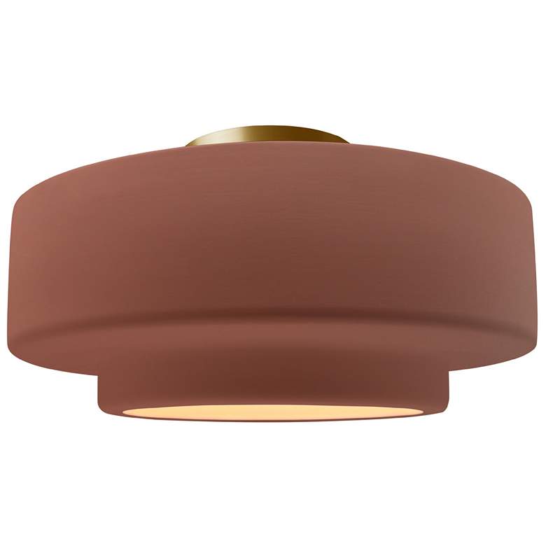 Image 1 Radiance 16 1/2"W Brushed Brass Canyon Clay Ceiling Light