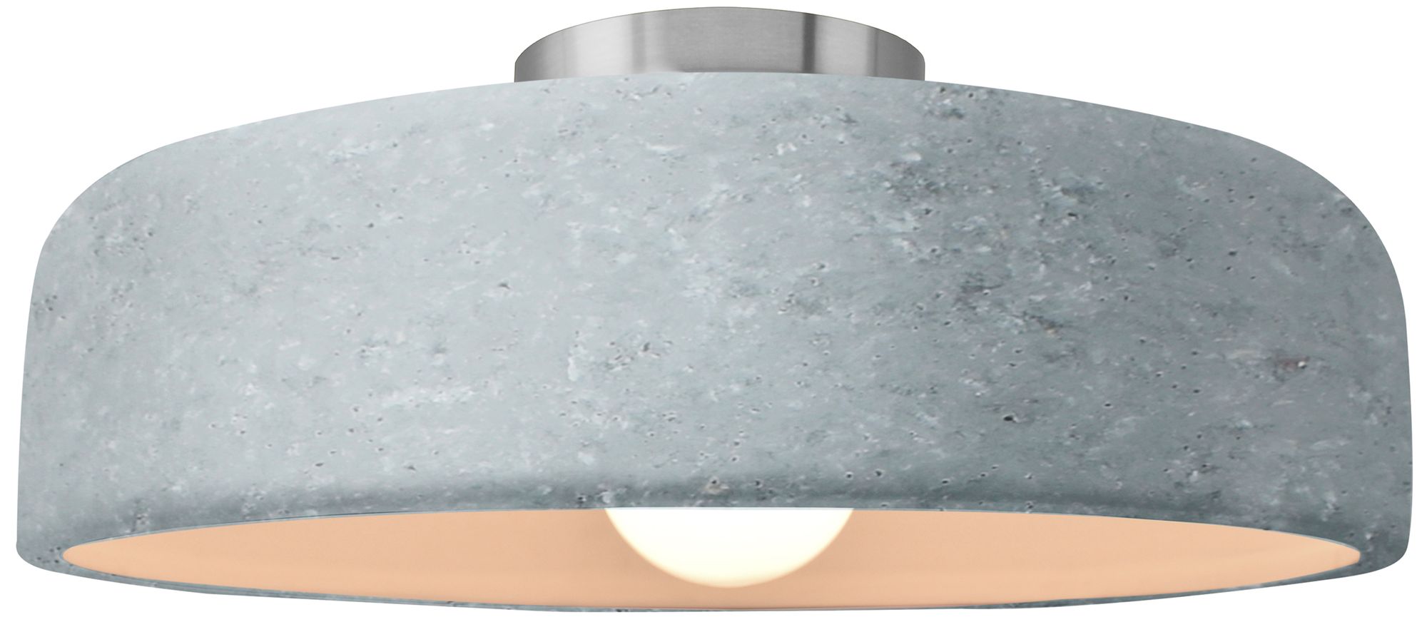 Radiance 16" Spire Nickel LED Semi.Flush w/Concrete Sh Made to Order