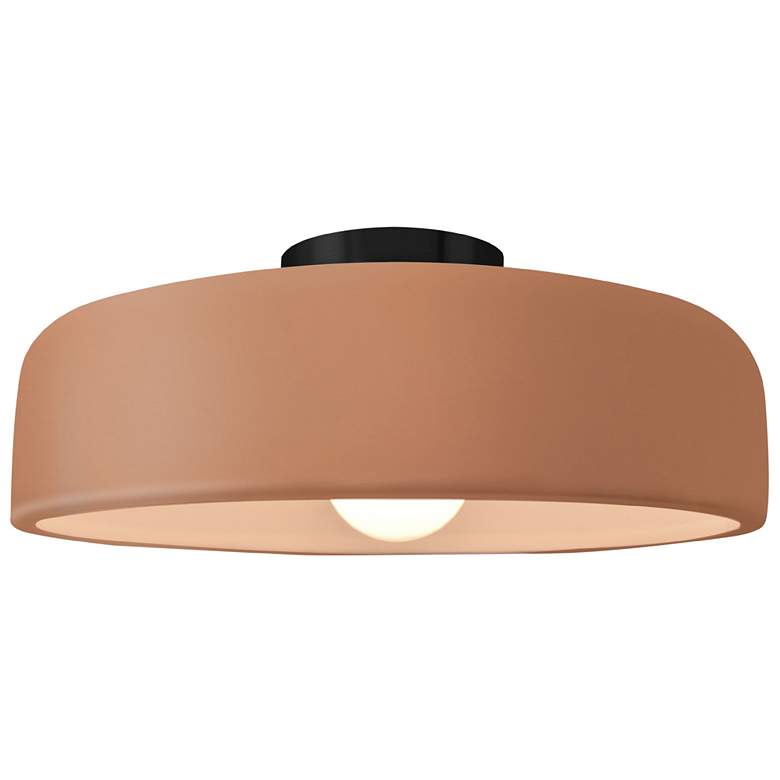Image 1 Radiance 16"W Adobe Frame Matte Black Metal Large Spire LED Semi.Flush