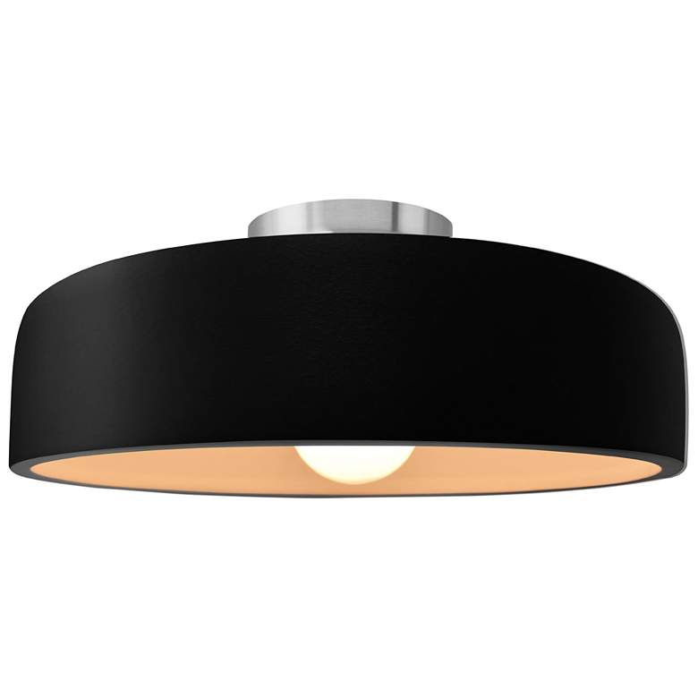 Image 1 Radiance 16"W Carbon Frame Brushed Nickel Metal Large Spire LED Semi.F