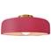 Radiance 16"W Cerise Frame Brushed Brass Metal Large Spire Semi.Flush