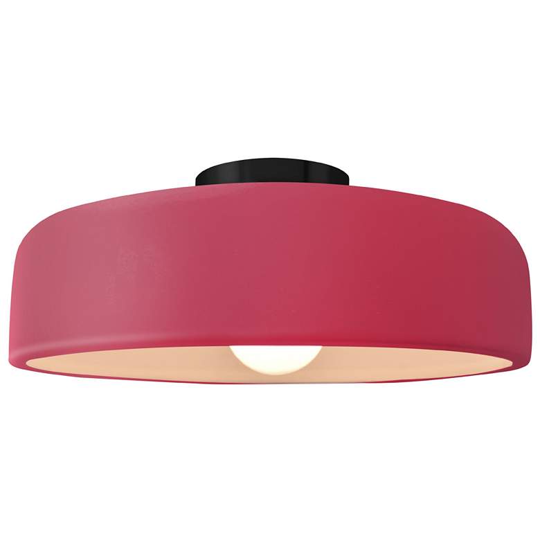 Image 1 Radiance 16"W Cerise Frame Matte Black Metal Large Spire Semi.Flush