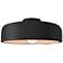 Radiance 16"W Gloss Black Frame Matte Black Large Spire LED Semi.Flush