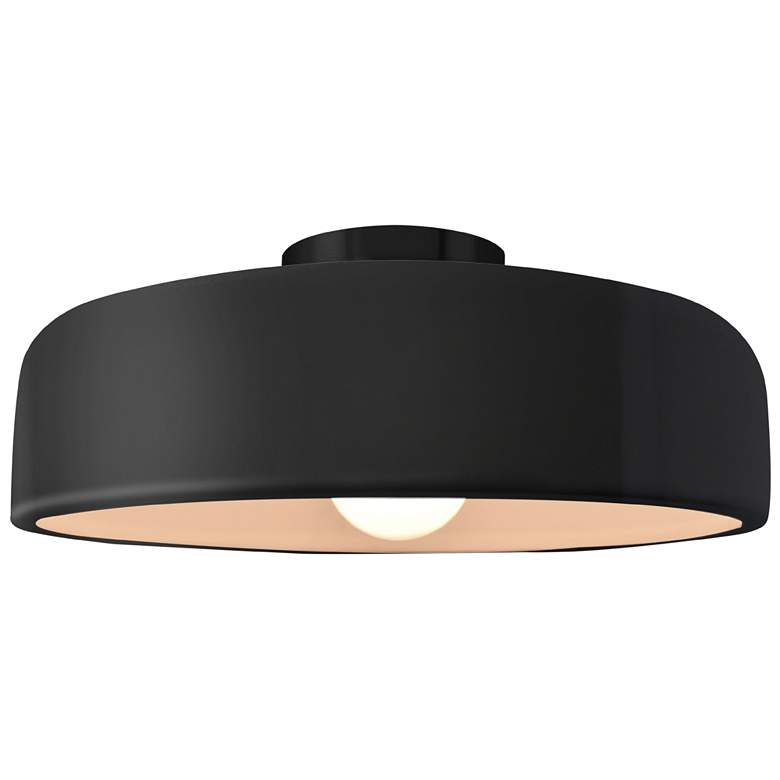 Image 1 Radiance 16"W Gloss Black Frame Matte Black Metal Large Spire Semi.Flu