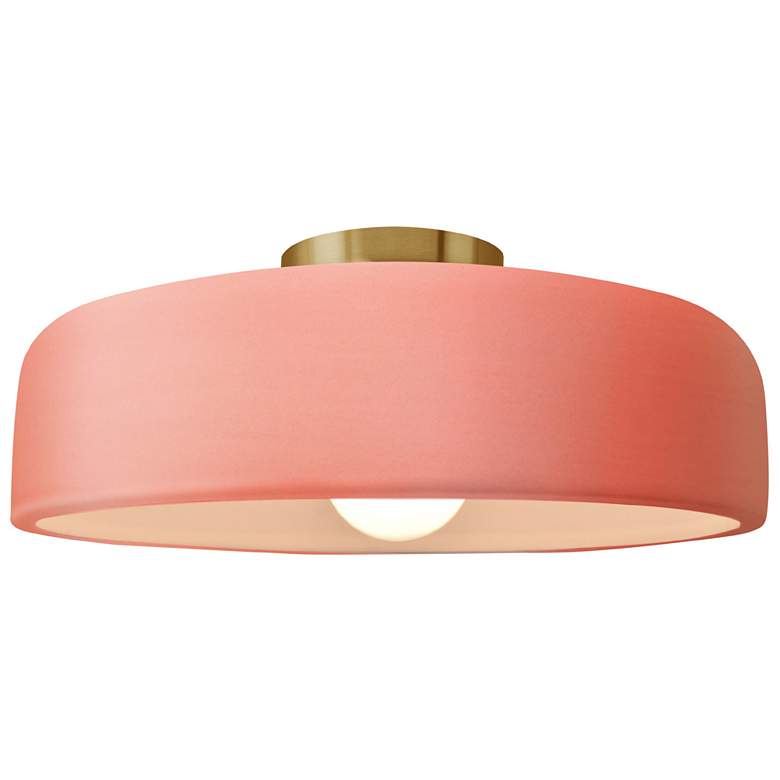 Image 1 Radiance 16"W Gloss Blush Frame Brushed Brass Metal Large Spire Semi.F