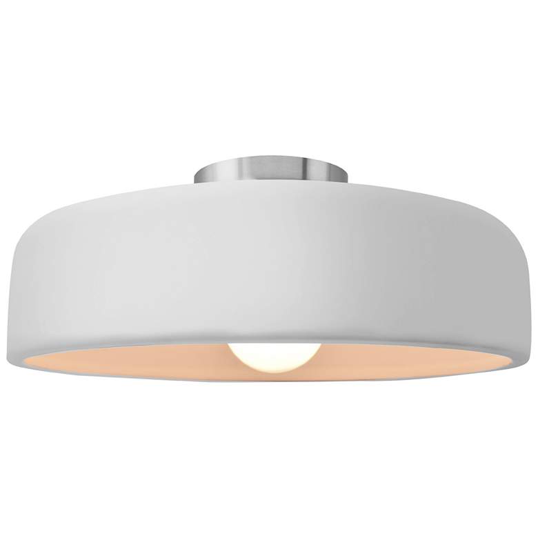 Image 1 Radiance 16"W Gloss White Frame Brushed Nickel Metal Large Spire Semi.