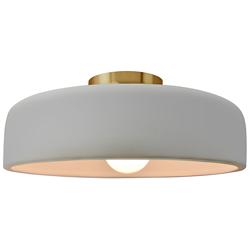 Radiance 16"W Matte White and Brushed Brass Ceiling Light
