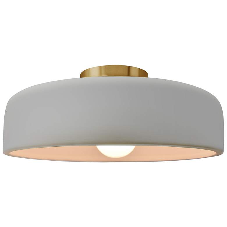 Image 2 Radiance 16"W Matte White Frame Brushed Brass Metal Large Spire Semi.F