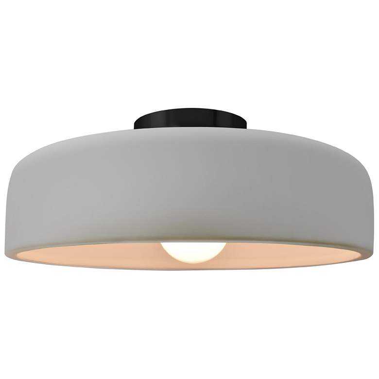 Image 1 Radiance 16"W Matte White Frame Matte Black Metal Large Spire Semi.Flu