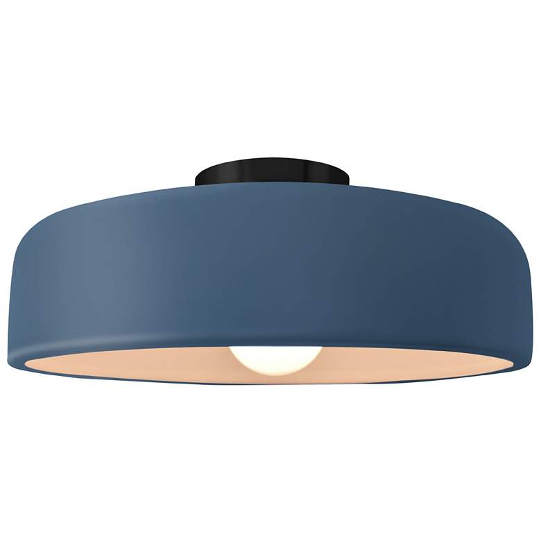 Image 1 Radiance 16"W Midnight Frame Matte Black Metal Large Spire LED Semi.Fl