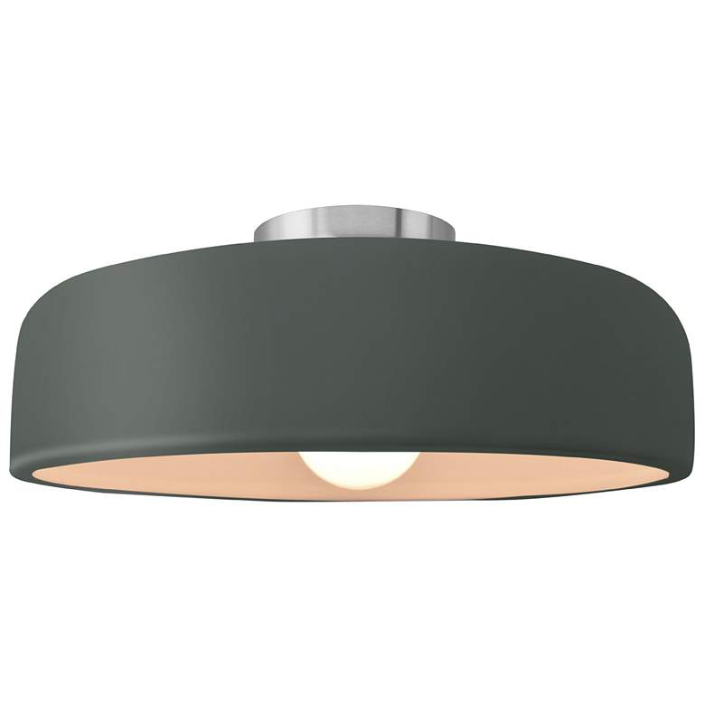 Image 1 Radiance 16"W Pewter Green Frame Brushed Nickel Large Spire LED Semi.F