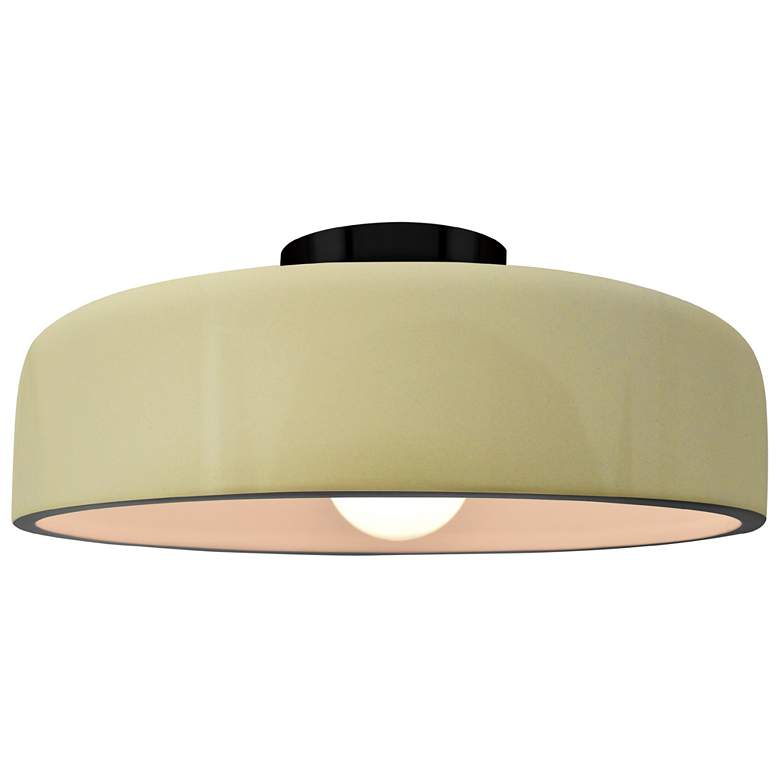 Image 1 Radiance 16"W Vanilla Gloss Frame Matte Black Metal Large Spire Semi.F