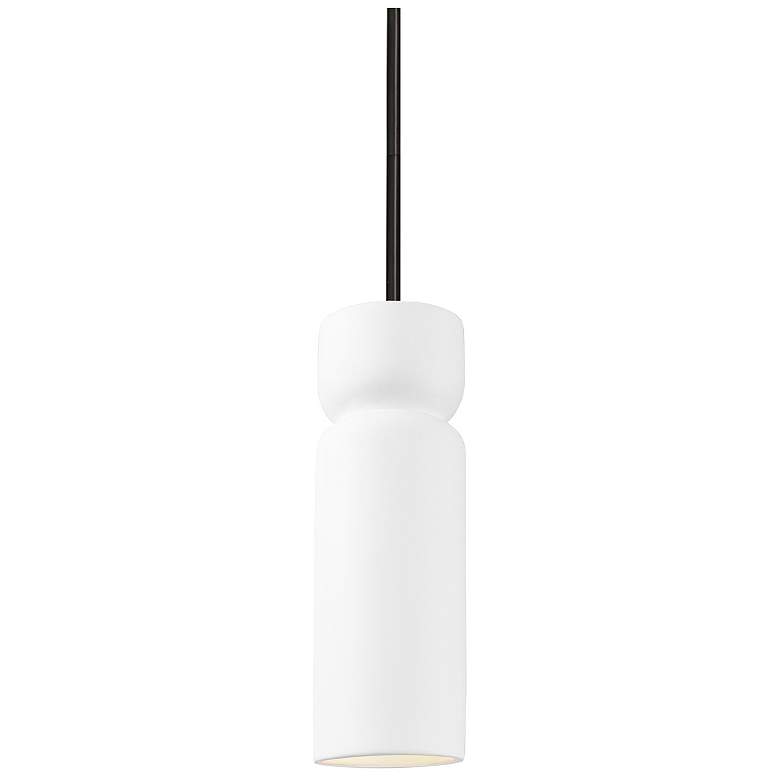 Image 1 Radiance 3.5" Wide Matte Black Gloss White Tall Hourglass Stemmed Pend