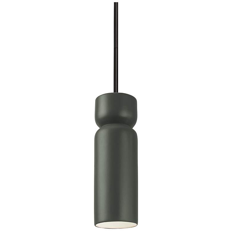Image 1 Radiance 3.5 inch Wide Matte Black Green  Tall Hourglass Stemmed LED Penda