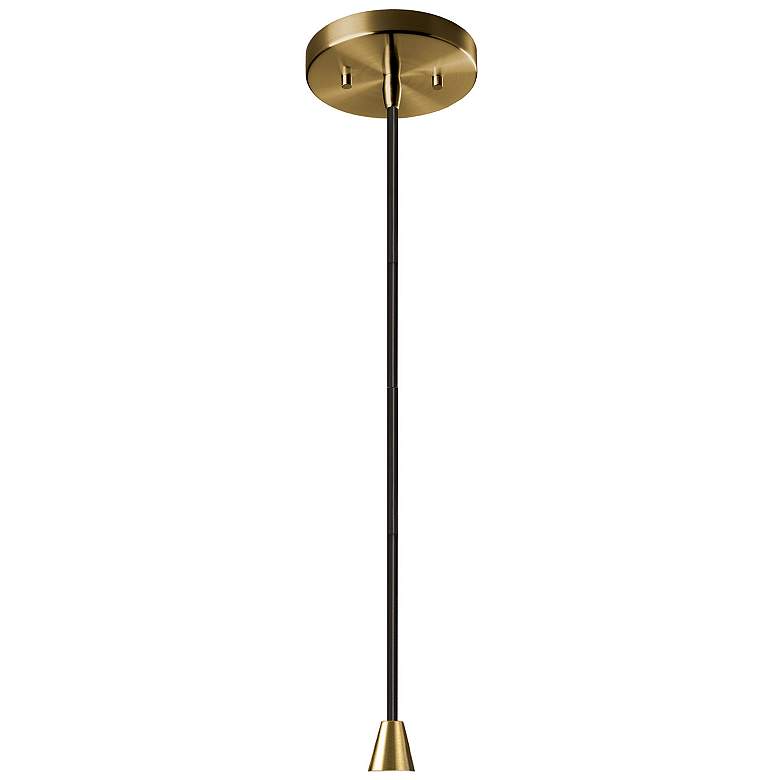 Image 2 Radiance 3.5"W Bisque And Brass Black Cord Tall Hourglass Pendant more views