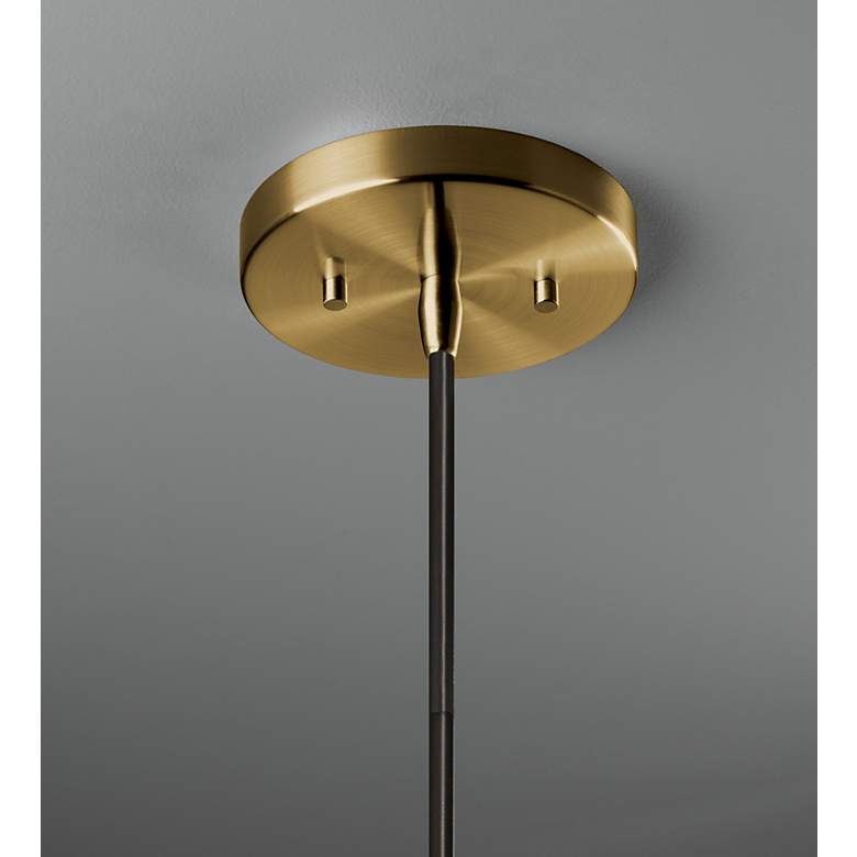 Image 3 Radiance 3.5"W Bisque And Brass Black Cord Tall Hourglass Pendant more views
