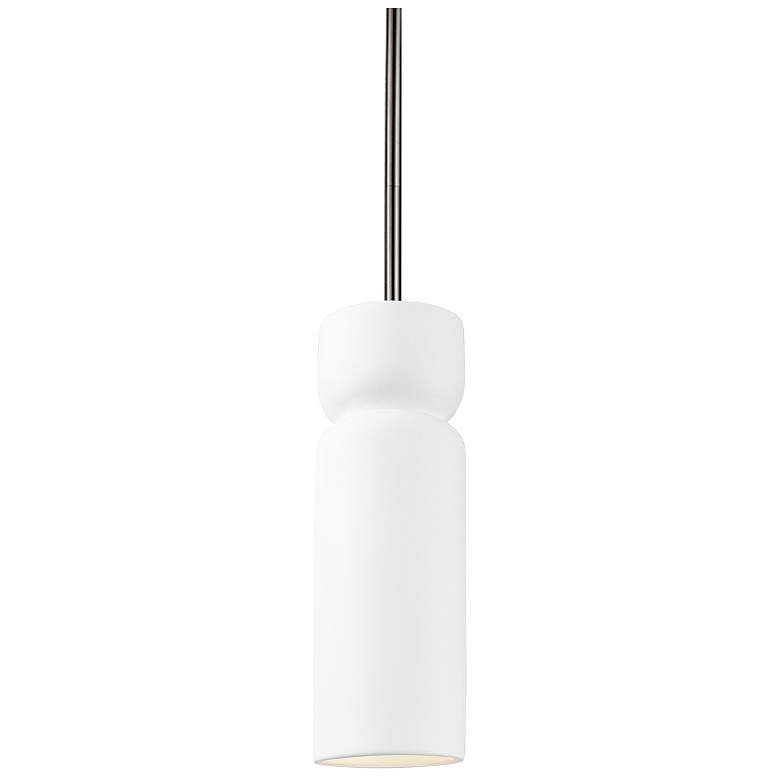 Image 1 Radiance 3.5"W Brushed Nickel Gloss White Tall Hourglass Stemmed Penda