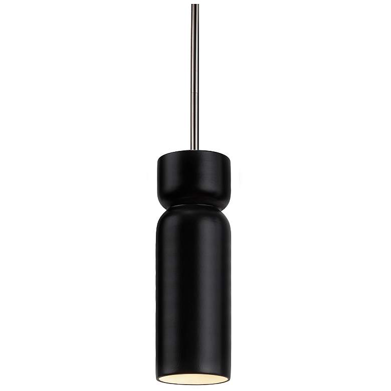 Image 1 Radiance 3.5"W Brushed Nickel Matte Black Tall Hourglass Stemmed Penda